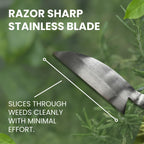 forest Originals Hounen Miyawaki Nejiri Kama Weeder – Japanese Weeding Sickle, Twisted Stainless Steel, 4.7 in (12 cm) Blade, 13 in (33 cm), Root Slicer for Garden Beds & Crabgrass, Made in Japan