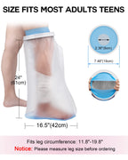 DNEOUXI Waterproof Cast Covers for Shower Leg Adult with Non-Slip Bottom, Watertight Leg Cast Protector Cast Bag for Shower Knee Shank Foot Ankle Surgery Dressing Wound, Reusable