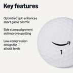 Amazon Basics Core Soft Golf Balls, Low Compression, Side Stamp Alignment, 12-Pack, White