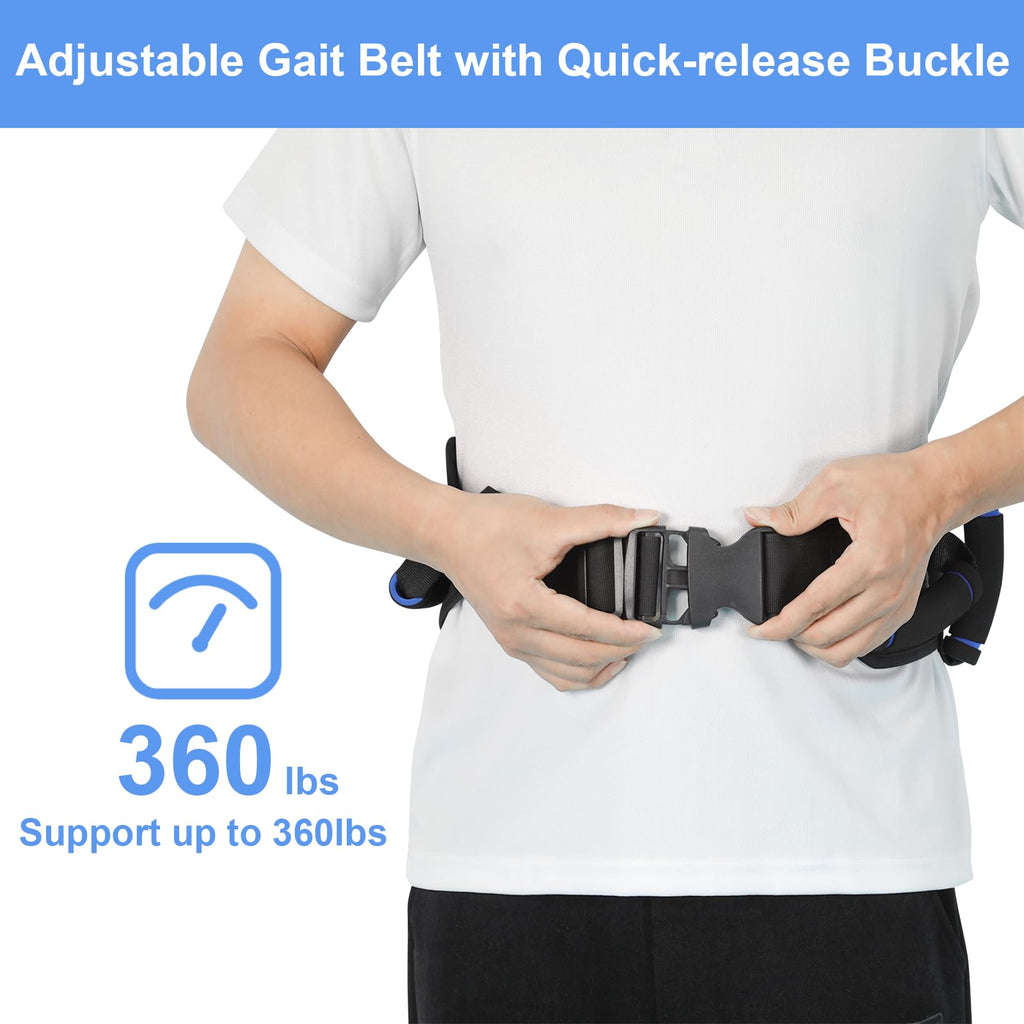 Gait Belt, Gait Belts for Seniors, Gate Belts Medical for Elderly, Gait Belt with 7 Handles, Patient Transfer Belt Quick Release Buckle, Medical Lift Strap Nursing Safety Belt for Physical Therapy