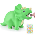 PJDRLLC Dinosaur Piggy Bank for Kids, Unbreakable Plastic Money Coin Bank for Boys and Girls, Great Gifts for Birthday, Easter, Christmas (Green)