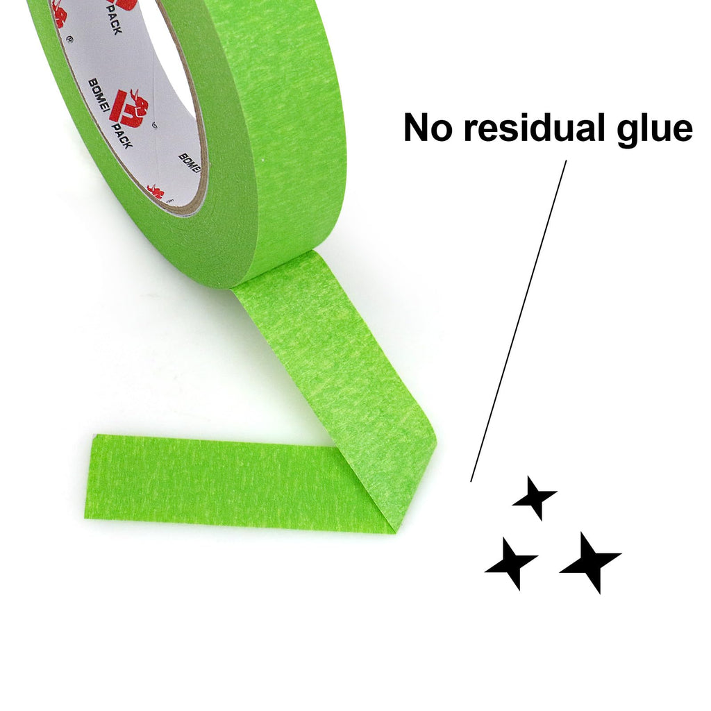 BOMEI PACK Painters Tape - Painting Tape for Car Paint Green - 1 inch x 60 Yards Paint Tape for Walls Painting, Automotive, Labeling, DIY Crafting, Decoration and School Projects, 6 Pack