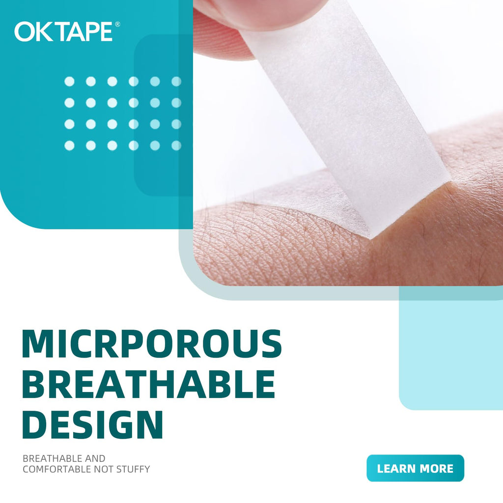 OK TAPE OKPore Medical Surgical Tape Nonwoven (Pack of 4) - First Aid Surgical Tape Soft and Breathable for Wound Dressing Care - 3in x 10yds