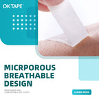 OK TAPE OKPore Medical Surgical Tape Nonwoven (Pack of 4) - First Aid Surgical Tape Soft and Breathable for Wound Dressing Care - 3in x 10yds