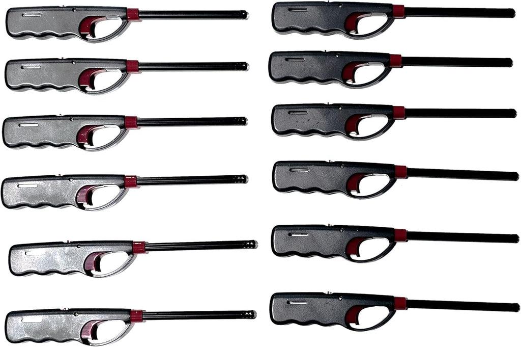 Knights of Armur 12-Pack BBQ Grill Lighter Casings Refillable Butane Gas Candle Fireplace Kitchen Stove Long