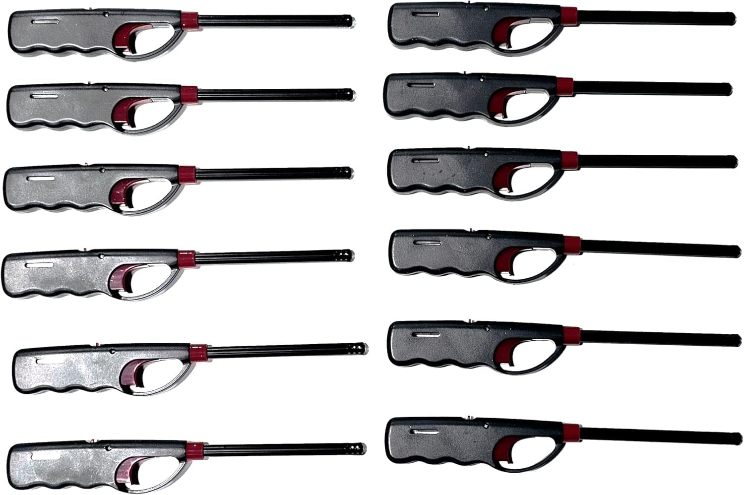 Knights of Armur 12-Pack BBQ Grill Lighter Casings Refillable Butane Gas Candle Fireplace Kitchen Stove Long
