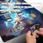 MTG Playmat Size 24x14in Free Storage Bags Non-Slip Backing, Ideal for Card Game Enthusiasts TCG Playmat (Lightning Lord-No Deck)