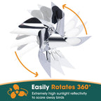 2 Pack Windmill Bird Repellent Reflectors, Spinner Bird Deterrent, Bird Repellent Devices Outdoor to Keep All Birds Away Like Woodpecker and Pigeon