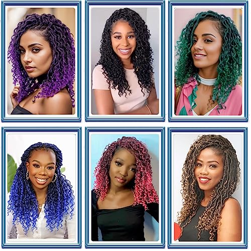 Gray River Locs Crochet Hair Black Women 8Packs 10" Short Goddess Locs Crochet Hair Curly Faux Locs Hair Pre Looped Crochet Braids Hair Boho Hippie Locs Synthetic Hair Extensions (#T1B/Gray 10inch)