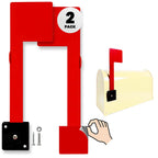 No Tools Needed Weather-Proof Mailbox Flag Replacement (Pack of 2) Strong Adhesive or Screws Red Flag for Mailboxes Outside – Two Installation Options