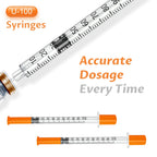 SYRIXA U-100 1 ml/cc Syringes 29G 1ml 1/2"(12.7mm), Individually Packed, Pack of 100