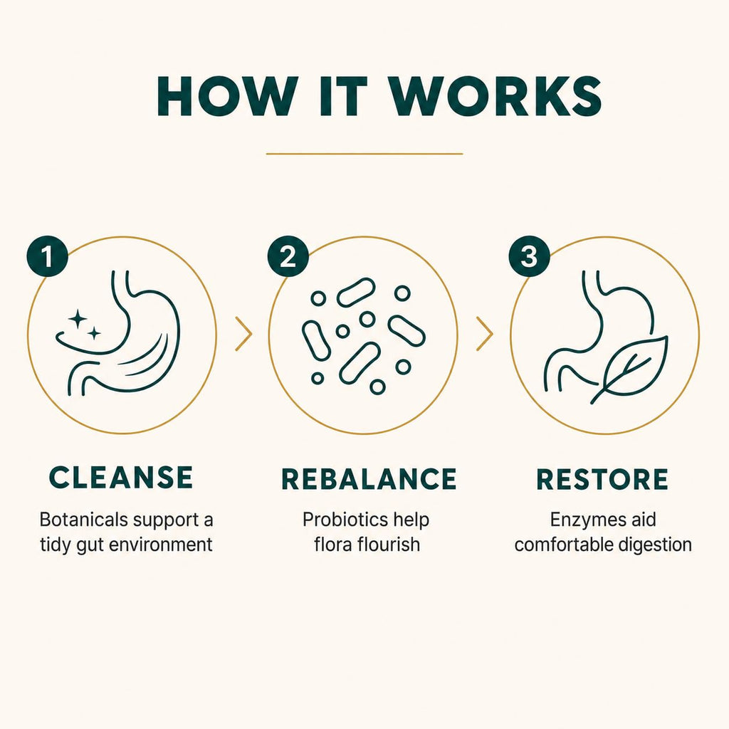 Happee Candida Cleanse Detox Supplement, Gut & Digestive Health, 90 Caps