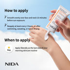 NIDA Invisible Fit Sunscreen | SPF 50 Broad Spectrum UV-A/UV-B Dual Protection | No White Cast, Low Irritation, Hydrating Lotion-like Lightweight Glow Sunscreen for All Skin Types | 1.69 fl. oz., 50ml