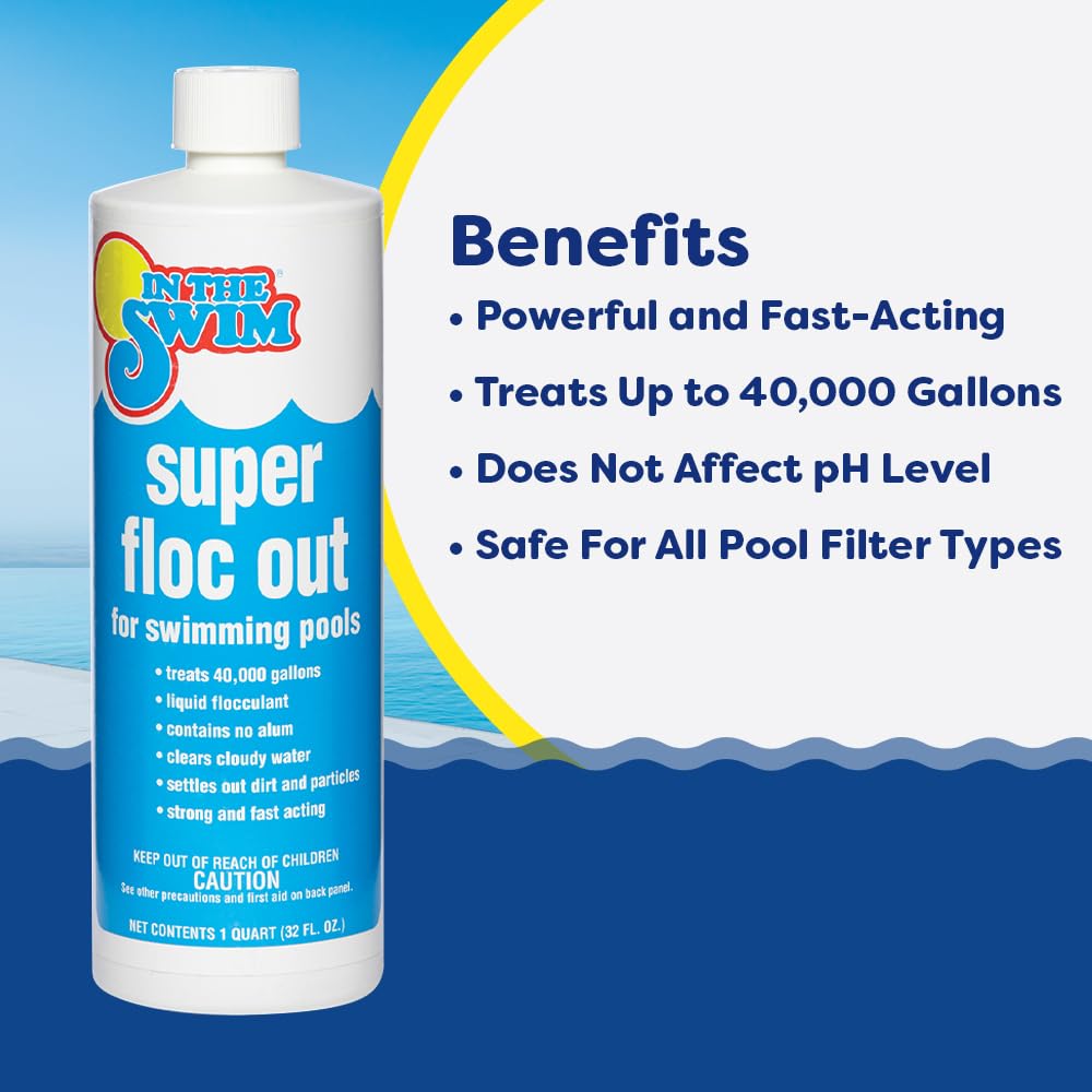 In The Swim Super Floc Out – Drop the Gunk, Ditch the Cloud, Dive Into Clear Water – 1 Quart - 2-Pack