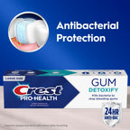 Crest Pro-Health Gum Detoxify Antibacterial Fluoride Toothpaste, 4.8 oz 3 Pack, Enamel and Gum Repair, Cavity Protection, Deep Clean, Plaque Control, Clinically Proven, Travel Size Toiletries