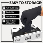 Klex Nitrile Exam Gloves - Medical Grade, Powder Free, Latex Rubber Free, Disposable, Food Safe (1000, Large)