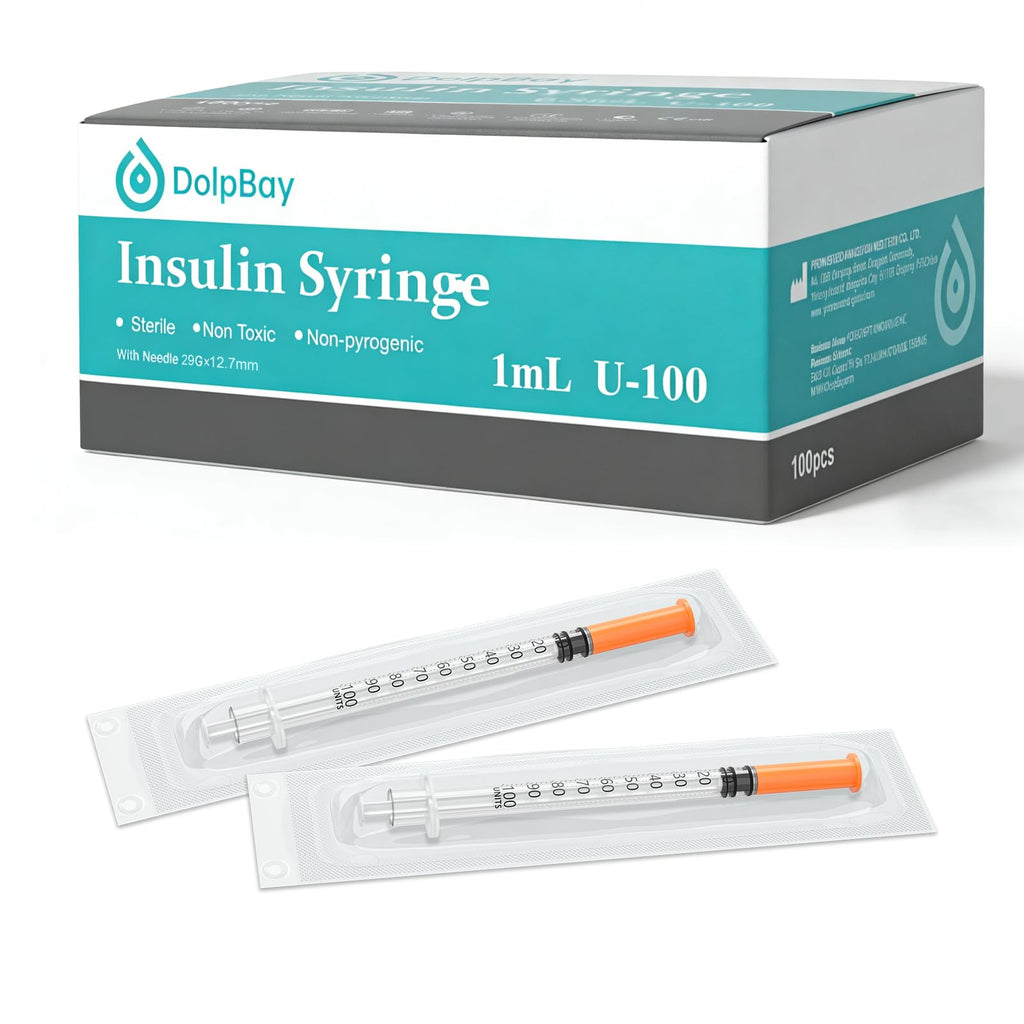 U-100 1cc 29g 1/2 Inch Syringe, Individually Packed, Pack 100.