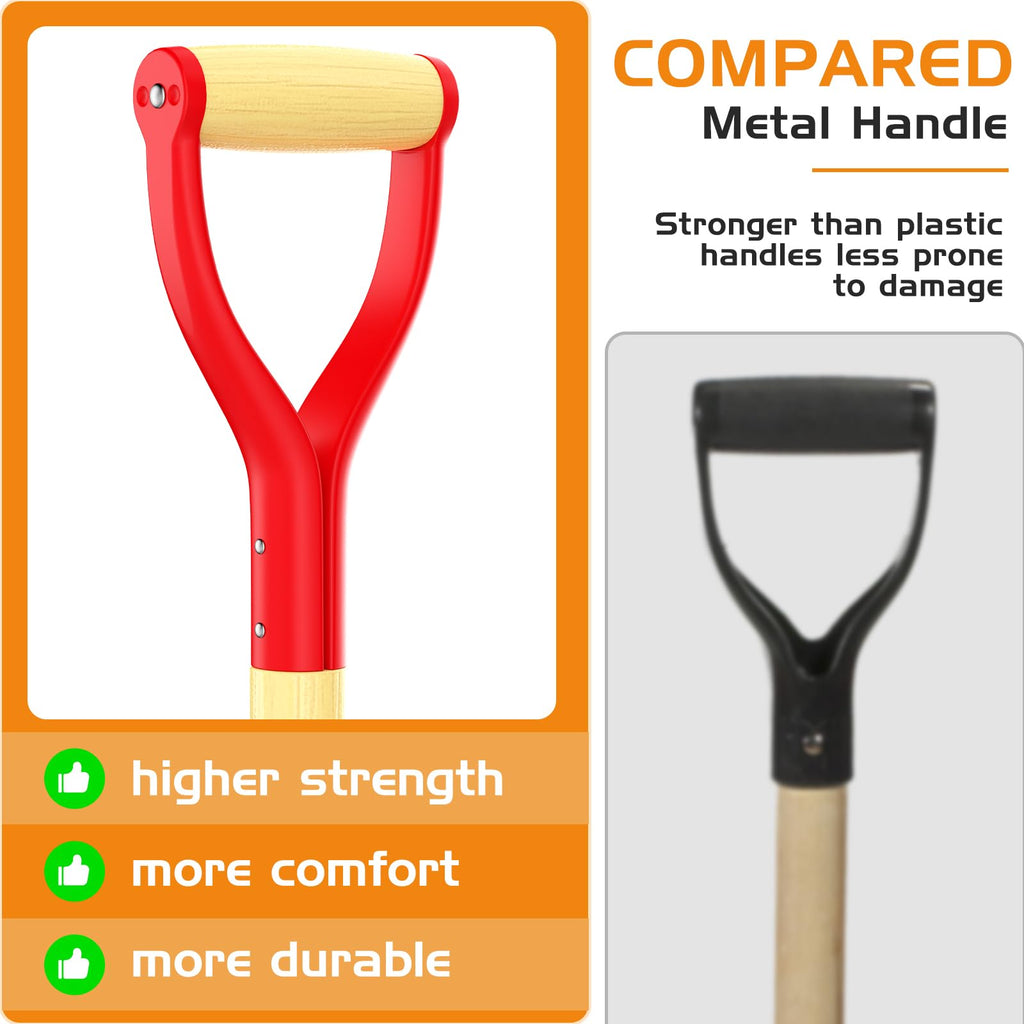 HIGHLIGHT Spade Shovel Digging Trench Garden 45 Inch D Grip Steel Shovel