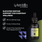 Lyfetrition Serrapeptase 250000 SPU 118 ml, 4 FL Oz Liquid, 220 Servings, Made in USA, Quick Absorption, Potent Ingredients, Non-GMO