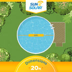 Sun2Solar Blue 20 ft Round Pool Solar Cover | 12 Mil | Heat Retaining Blanket for Inground & Above Ground Swimming Pools | Sun's Energy Heats Pool | Bubble Heating Blankets | 1200 Series