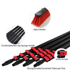 ZH-VBC Water Fed Pole Kit & Outdoor Window Cleaner Window Glass 3.6M/5.4M/6M/7.2M/9M/11M Telescopic Extension Pole Cleaning Kit, for Photovoltaic Panel Cleaning Trucks,18FT/5.4M