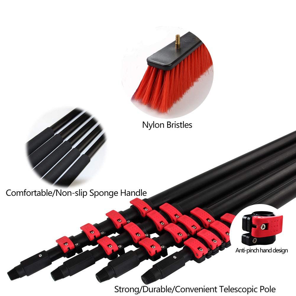ZH-VBC Water Fed Pole Kit & Outdoor Window Cleaner Window Glass 3.6M/5.4M/6M/7.2M/9M/11M Telescopic Extension Pole Cleaning Kit, for Photovoltaic Panel Cleaning Trucks,20FT/6M