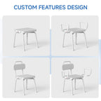 Loyoda 360° Swivel Shower Chair for Inside Shower, Removable Arms & Back, Adjustable Height Rotating Shower Stool for Seniors and Disabled，Swivel Bath Chair for Inside Tub，Neutral Gray