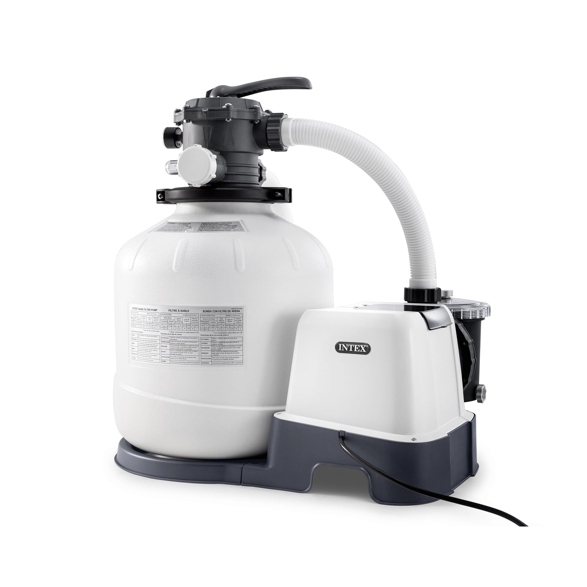 INTEX 2,650 GPH Krystal Clear Sand Filter Pump and Saltwater Pool Chlorine System for Above Ground Pools, Pool Cleaner System with Automatic Timer