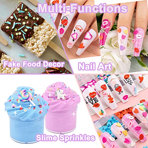 Fake Sprinkles 12 Jars 180g Polymer Clay Sprinkles Fake Candy Sprinkles Faux Sprinkle for Resin Slime Craft Plastic Sprinkle Nail Art Phone Case DIY Shaker Card Filler (12 Mixed Colors-180G)