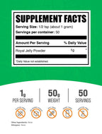 BulkSupplements.com Royal Jelly Powder - Royal Jelly Supplement, for Immune Support - Gluten Free, 1g per Serving, 50g (1.8 oz) (Pack of 1)