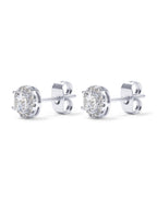 PAVOI 925 Sterling Silver Stud Earrings, White Gold, Size 7.5 Millimeters
