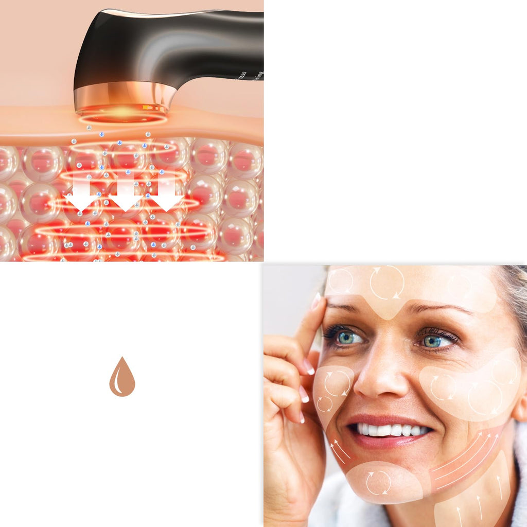 Radio Frequency Skin Tightening Face Machine - Microcurrent Anti-Aging Face Massager Eye De-Puffing Device for Facial Neck Lifting, Firming, Toning, Wrinkle Puffiness Reduction, Upgraded Version