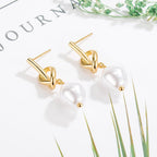 Bridesmaid Earrings for Bridesmaids 8 Pairs Gold Knot Pearl Wedding Jewelry Set Bridesmaid Proposal Gifts for Bridal Party