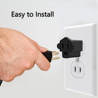 JACKYLED 3 Prong to 2 Prong Grounding Adapter Wall Outlet Converter, 2 Prong Power Adapter Fireproof Material 392℉ Resistant Heavy Duty for Household, Electrical, Indoor Use Only, Black, 10 Pack