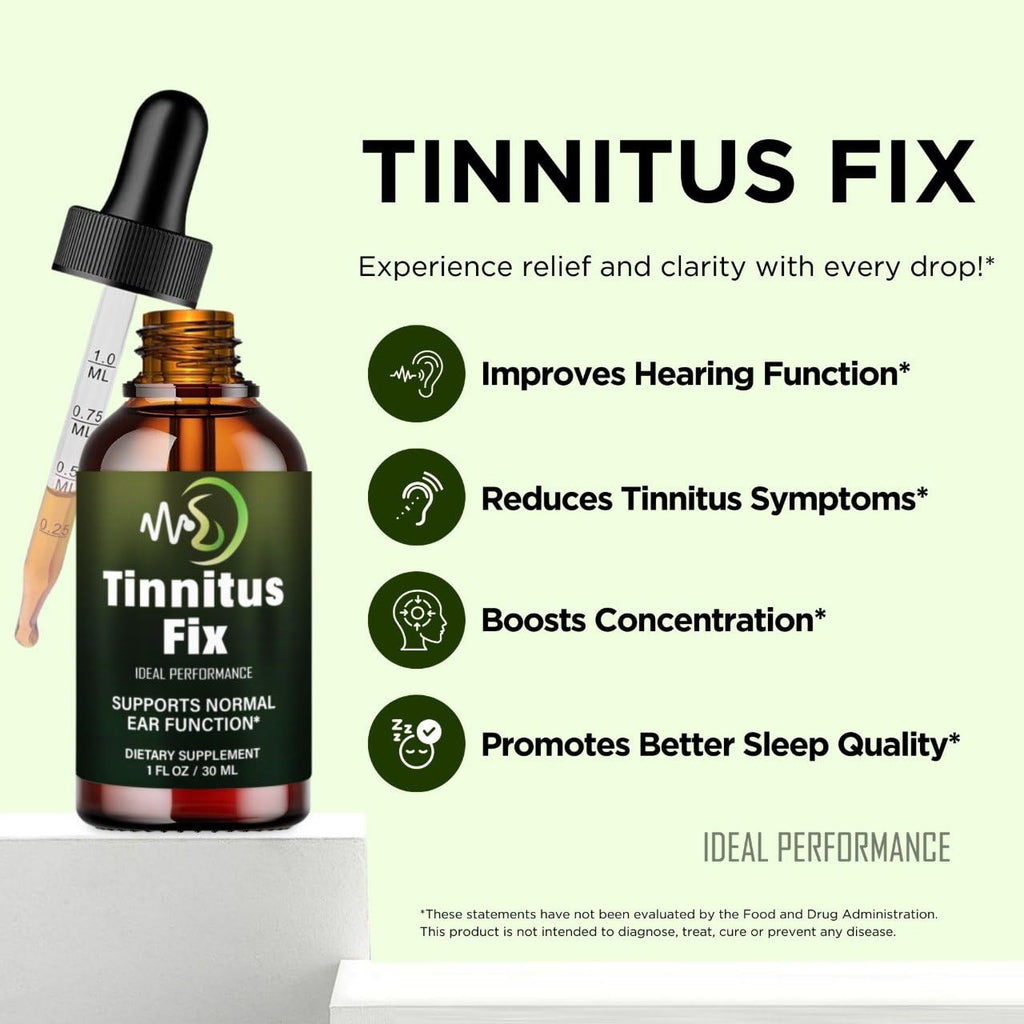 Tinnitus Fix Drops, Official TinnitusFix Tinnitus Relief for Ringing Ears, Advanced Ear Health Support Supplement Liquid Drop All Natural for Healthy Ringing Ear, Tinnitus Fix Dropper Reviews (2 Pack)
