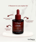 TOTEMICA Organic Jojoba Oil Glow Elixir – Hydrating & Anti-Aging face oil with Peptides | Vegan & Non-Comedogenic facial oil & moisturizing body oil for skin oil & hair oil (1.01 Fl Oz)