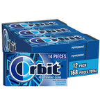 ORBIT Peppermint Sugar Free Gum Individually Wrapped, Bulk Packs of Gum, 12 Packs of 14-Pieces (168 Total Pieces)