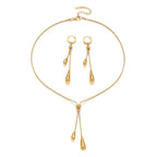 RINHOO FRIENDSHIP Gold Plated Teardrop Jewelry Set for Women(Gold Style)