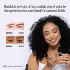 Billion Dollar Brows Eyebrow Powder & Duo Definer Brush – Lightweight, Buildable Formula for Full, Natural Brows, Soft Texture, Seamless Blending, Cruelty-Free & Vegan - Light Brown