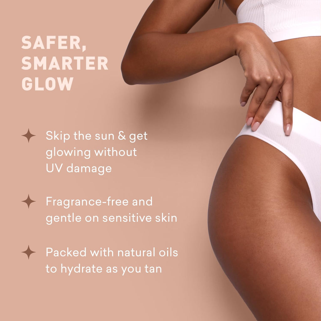Sunless Tanning Lotion Dark Tones | Indoor Self-Tanner | Dark Tanning | Body Tanning Lotion | Sun Kiss Glow | Self-Tanning Lotion with Bronzer | Just Nutritive | 8 Oz