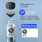 Ks-Tek Sterile Empty Vials with Self Healing Injection Port,with Flip Off Aluminum Cap,Sterile Package (15ml,10)