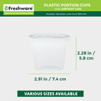 Freshware Plastic Portion Cups with Lids [5.5 Ounce, 200 Sets] Souffle Cups, Jello Shot Cups, Condiment Sauce Containers For Sampling, Sauce, Snack or Dressing