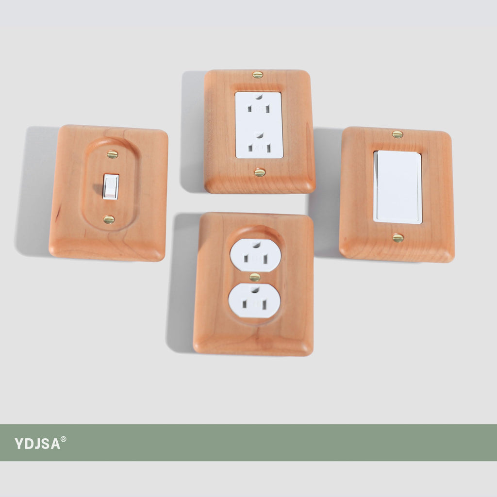 YDJSA Decorative Wall Plates Maple Wood Cover Plate For Blank Wall Plate Cover