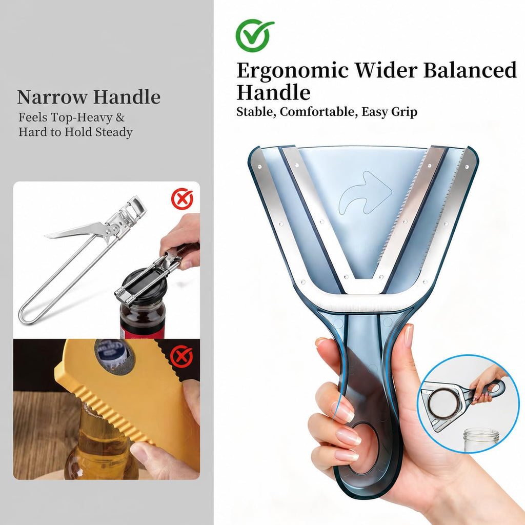 Jar Opener for Weak Hands & Seniors with Arthritis – Easy Twist-Off Lid & Bottle Opener – Ergonomic Non-Slip Handle, Unique Kitchen Gadget & Ideal Christmas Gift for Elderly, Women & Men (Gray)