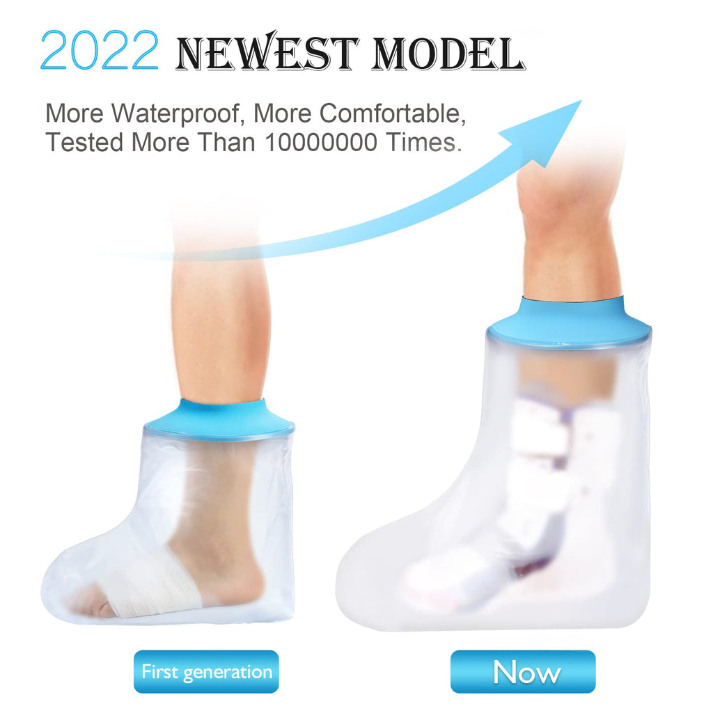 Waterproof Foot Cast Cover for Shower Ankle Wound Protector Bath Adult Watertight Cast Bag Showering for Surgery Foot, Ankle, Burns Reusable