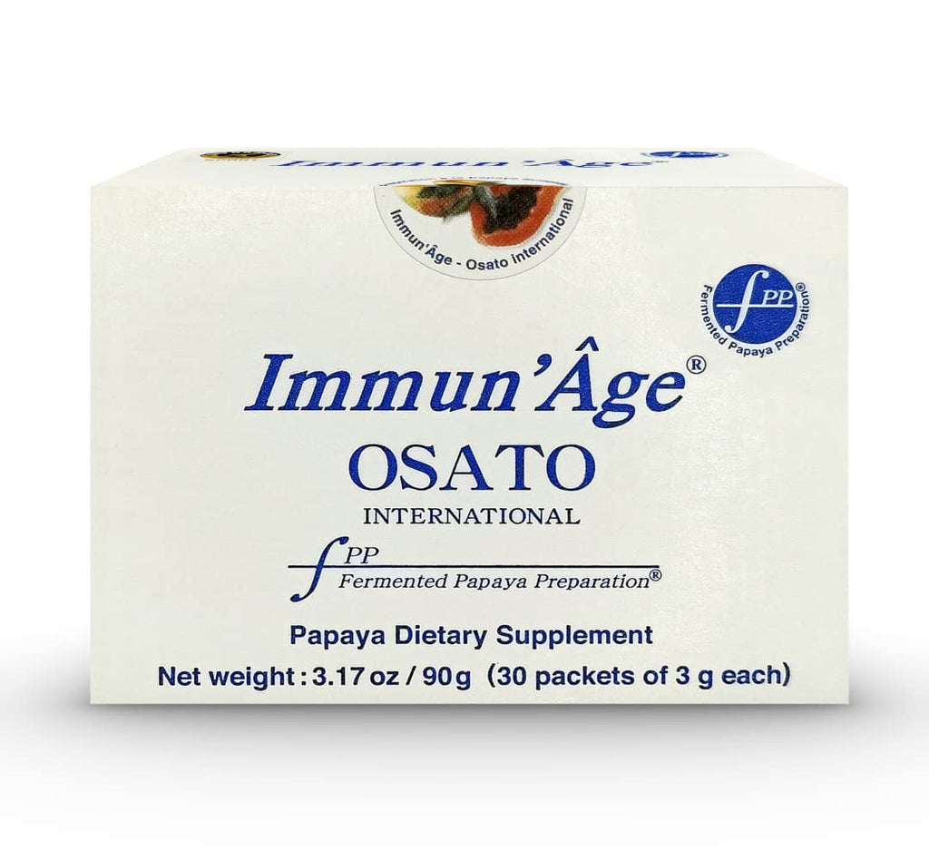 IMMUN'ÂGE - Anti Aging Supplement - NRF2 activator - Immune Support - Antioxidant - Cellular Energy Booster - Skin Aging Protection - 100% Japanese Fermented Papaya - Powder - 30 Packets x 3 Grams