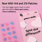 grace & stella Award Winning Pimple Patches for Face - Dermatologist Tested Acne Patches - Hydrocolloid Patch for Breakouts, Whiteheads - Vegan Acne Spot Treatment for Face (Invisible, 144 Count)
