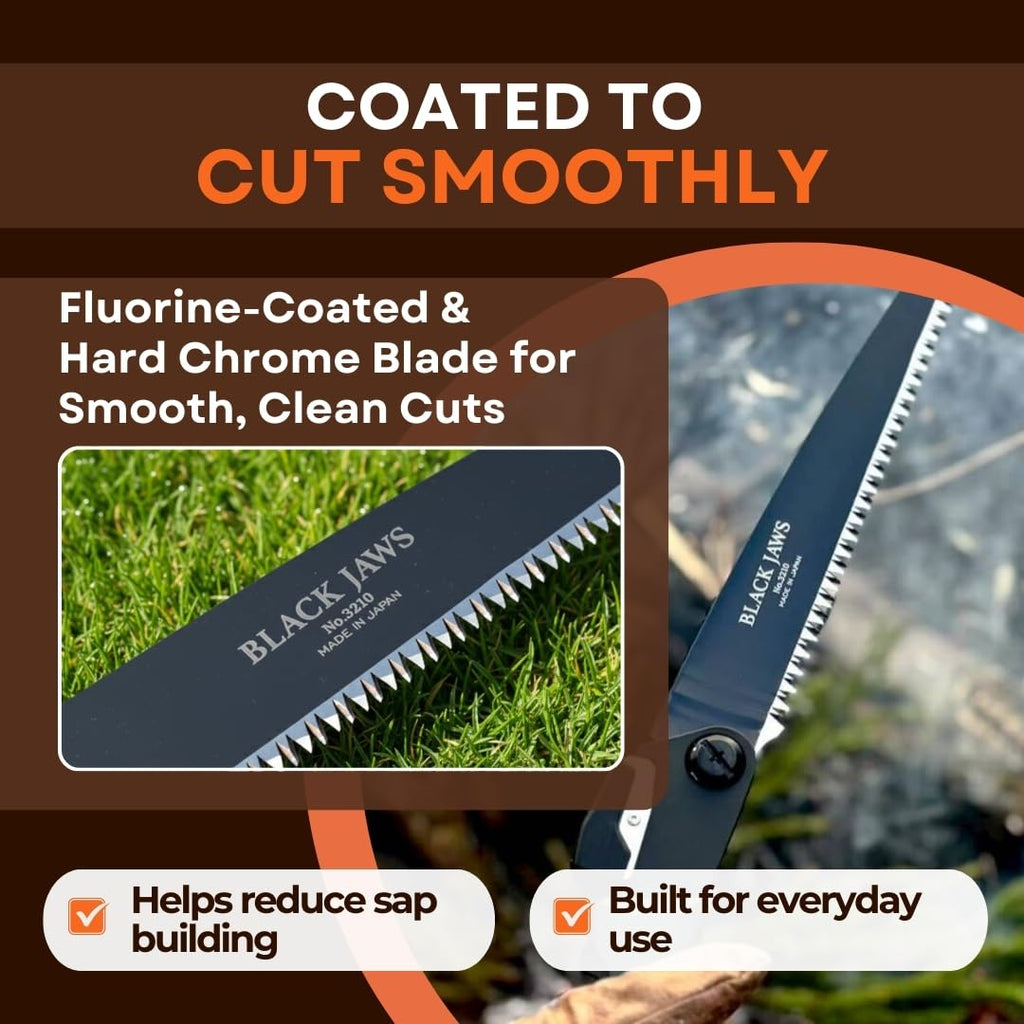 Saboten 8.3" Folding Pruning Saw, Made in Japan, Compact Hand Saw for Tree Branches, Garden Cutting & Outdoor Use - forest Originals