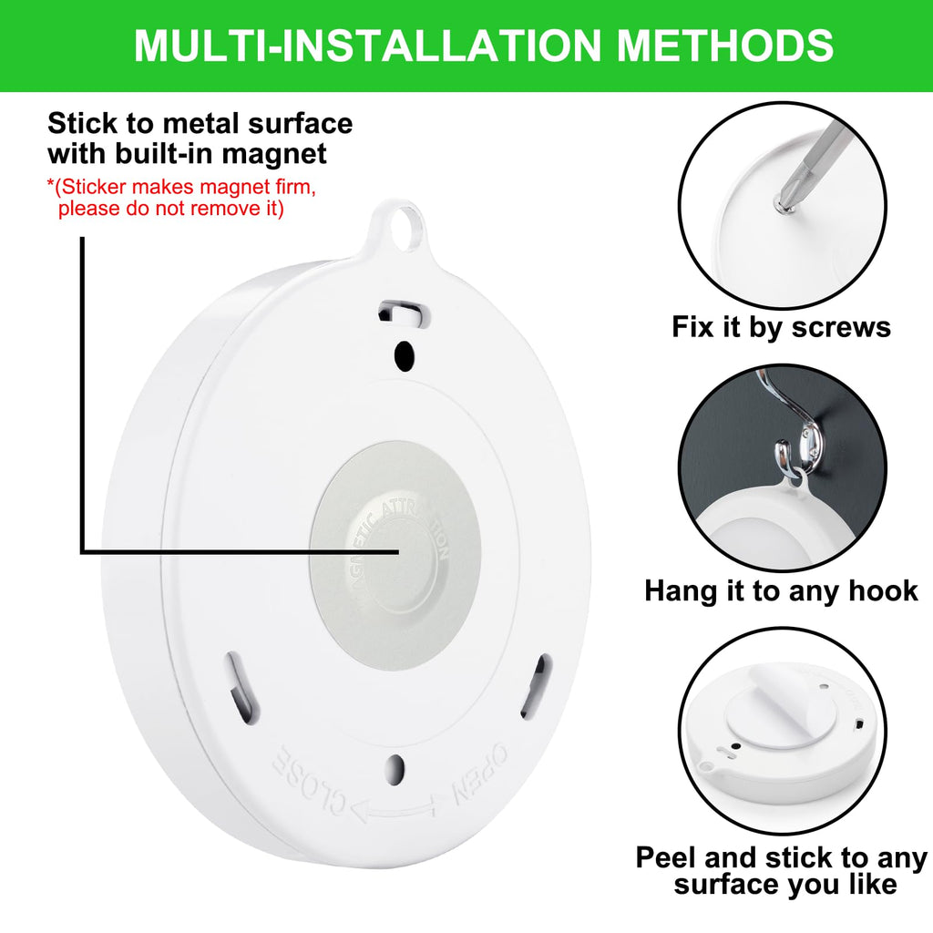 Mlambert 4 Pack Motion Sensor LED Night Light, Cordless Battery-Powered Stick-on Magnet Closet Lights, Safe Lighting for Stairs, Cabinet, Neutral White