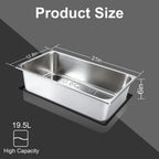 VOISEN Hotel Pans with Lids 2 Pack 1/1 Size 6" Deep, 1.2mm Thick Hotel Pans Full Size, Steam Table Pan for Catering Buffet Chafing Dish Pan,20.87"x12.8"x6"